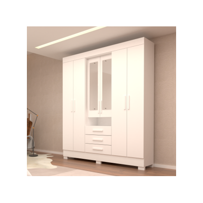 Roupeiro Acp Debora Capelinha 6 Portas 3 Gavetas Branco Cod 641.004 Roupeiro Acp Debora Capelinha 6 Portas 3 Gavetas Branco Cod 641.004